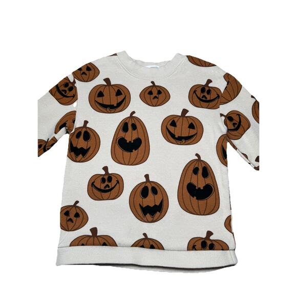 H&M Kids Pumpkin Halloween Sweatshirt Kids Size 3/4 Crewneck Fall - Picture 2 of 8